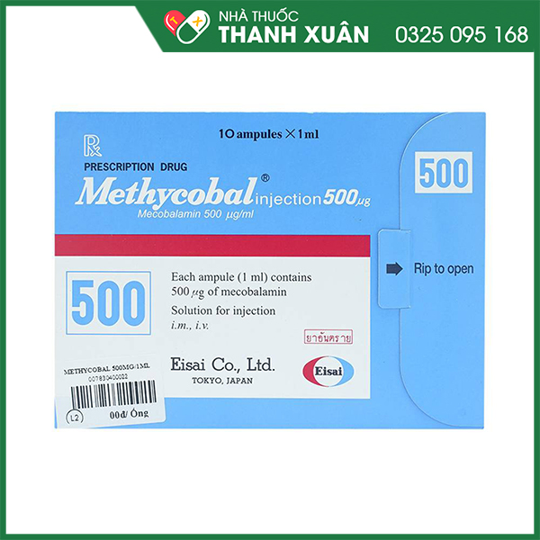 Thuốc Methycobal Injection 500µg/ml điều trị viêm dây thần kinh và thiếu máu